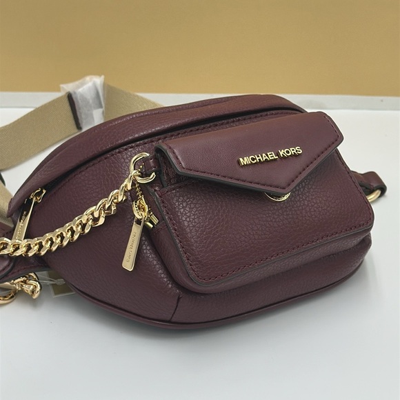 Michael Kors Maisie 2 In 1 Small Leather Waist pack Fanny pack Bag (Oxblood) MK - Picture 5 of 16